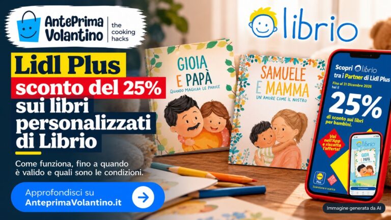 Lidl Plus, sconto del 25% sui libri personalizzati Librio, come funziona e fino a quando è valido