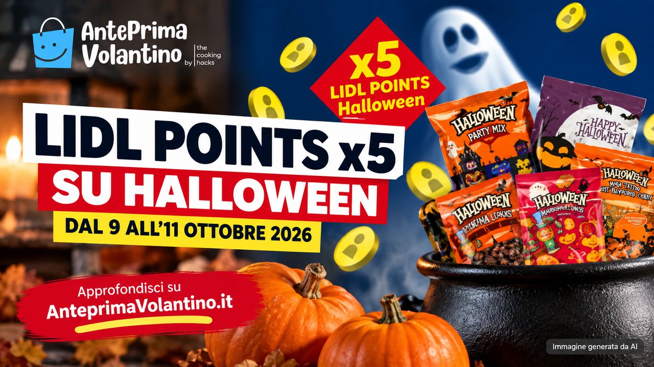 Lidl Points x5 Halloween dal 9 all'11 ottobre 2026, quali prodotti acquistare per moltiplicare i punti