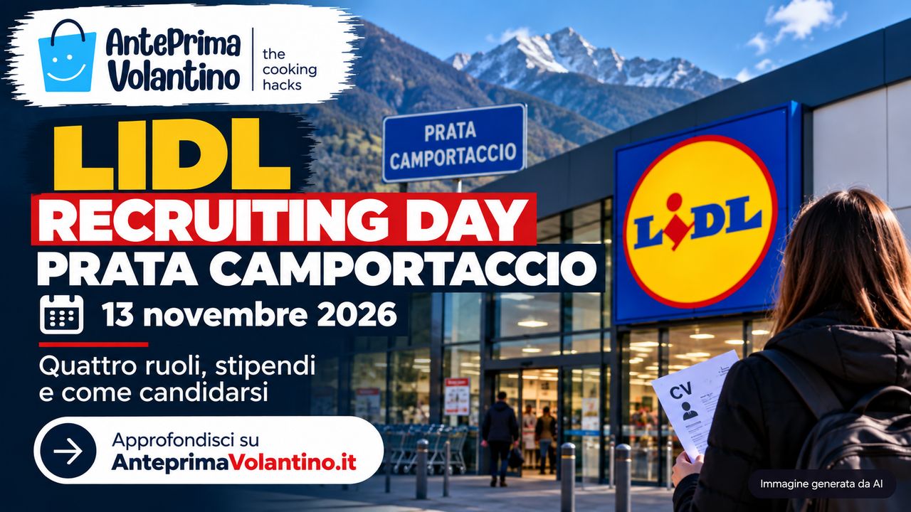 Lidl Recruiting Day Prata Camportaccio il 13 novembre 2026, quattro ruoli e stipendi