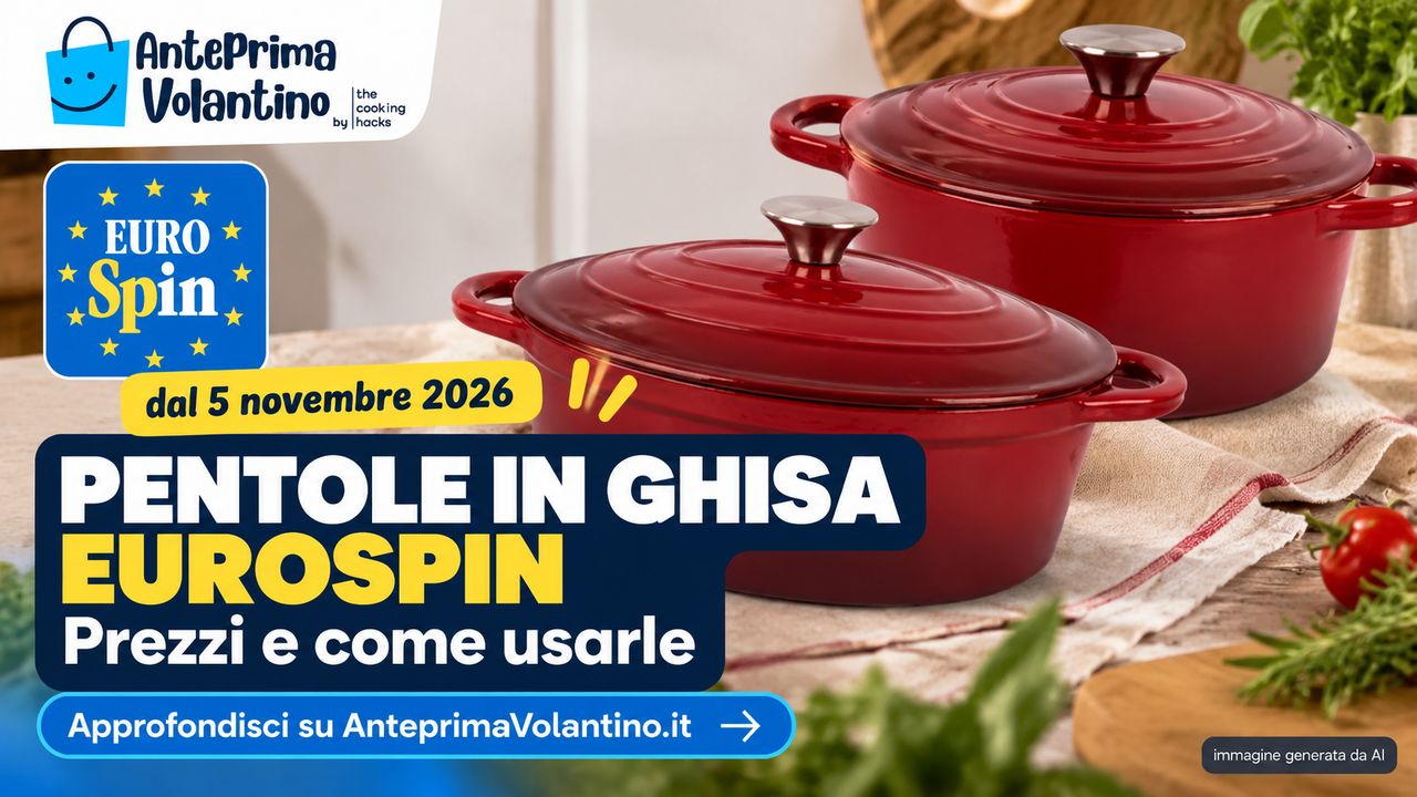 Pentole in ghisa Eurospin dal 5 novembre 2026, prezzi e come usarle