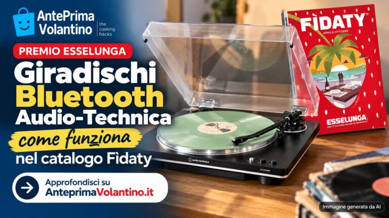 Premio Esselunga Giradischi Bluetooth, come funziona il premi Audio-Technica del catalogo Fìdaty