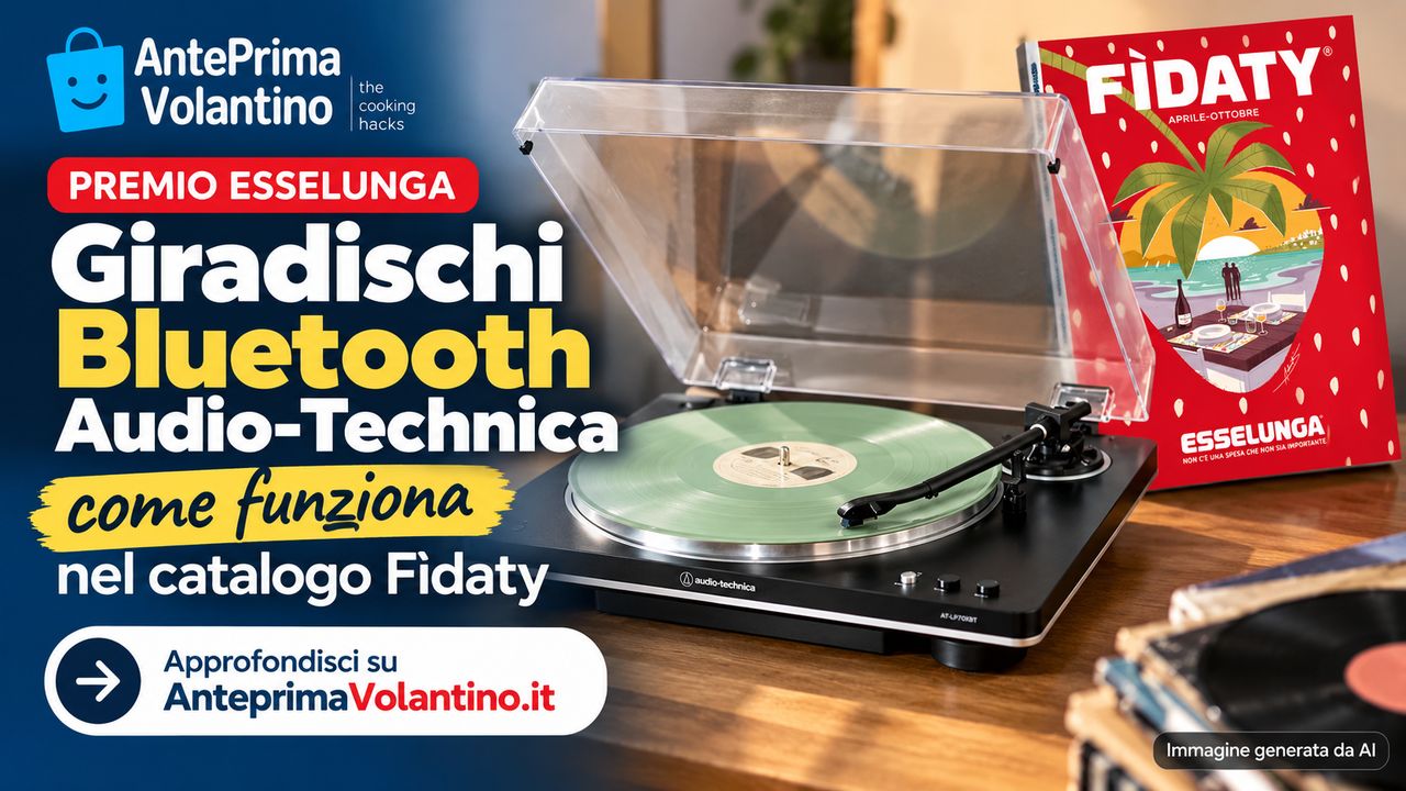 Premio Esselunga Giradischi Bluetooth, come funziona il premi Audio-Technica del catalogo Fìdaty