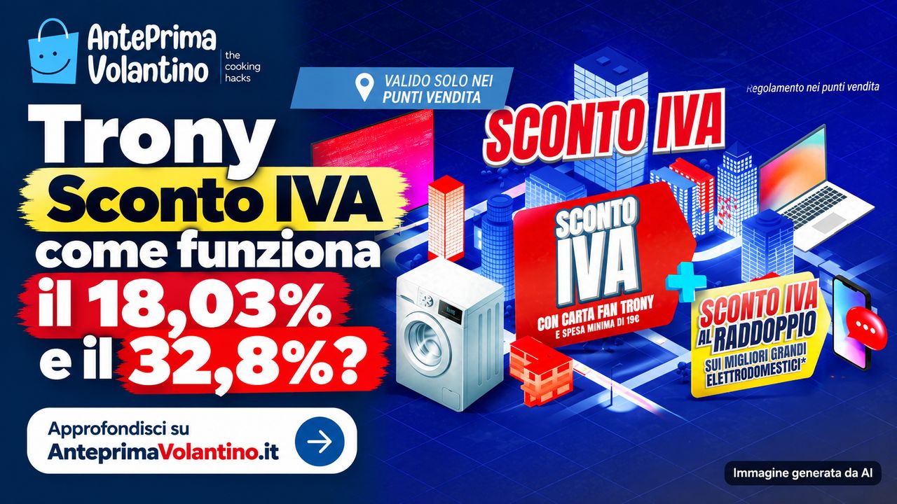 Trony Sconto IVA ottobre 2026, come funzionano lo sconto del 18,03% e quello del 32,8%