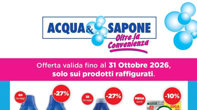Volantino Acqua e Sapone le offerte di ottobre 2026