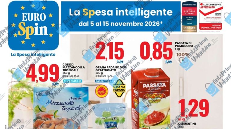 Volantino Eurospin dal 5 novembre 2026 in anteprima