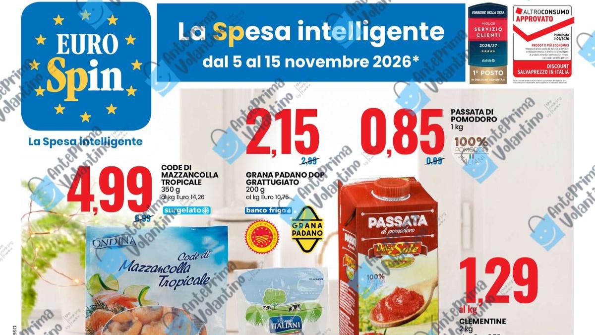 Volantino Eurospin dal 5 novembre 2026 in anteprima