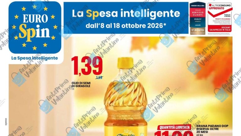 Volantino Eurospin dal 8 ottobre 2026 in anteprima