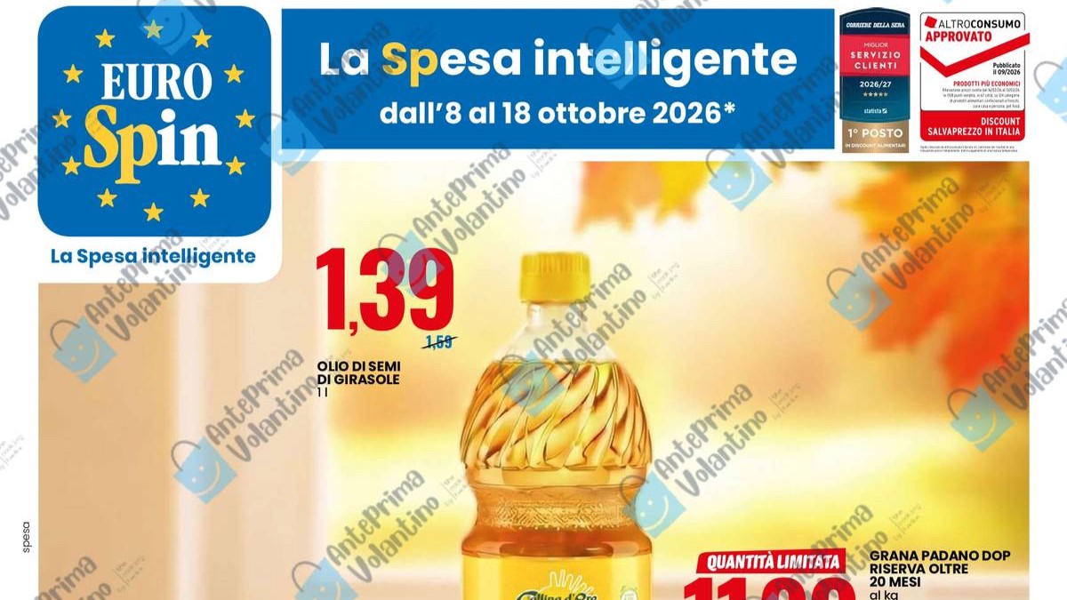 Volantino Eurospin dal 8 ottobre 2026 in anteprima