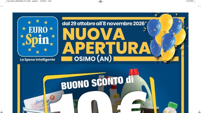 Volantino Eurospin Nuova Apertura a Osimo dal 29 ottobre 2026