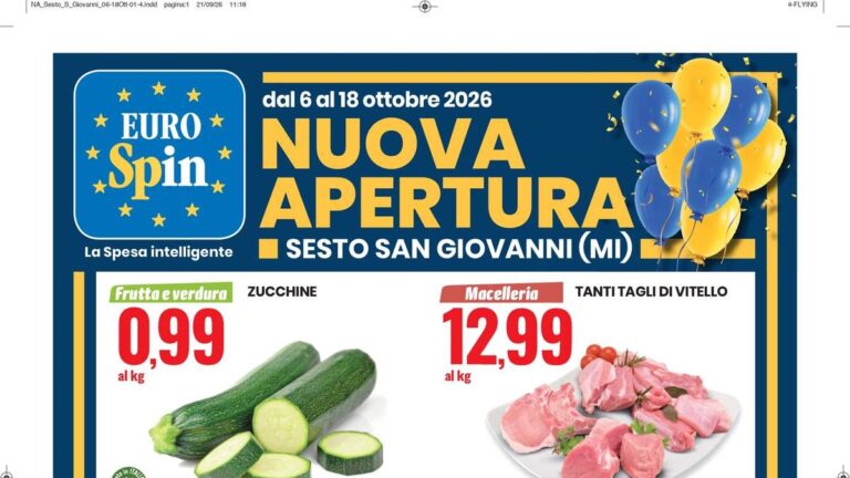 Volantino Eurospin nuova apertura a Sesto San Giovanni dal 6 ottobre 2026