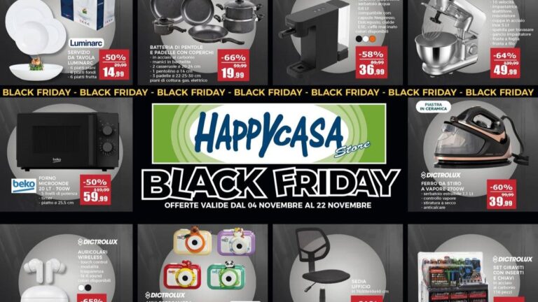 Volantino Happy Casa Black Friday dal 4 novembre 2026