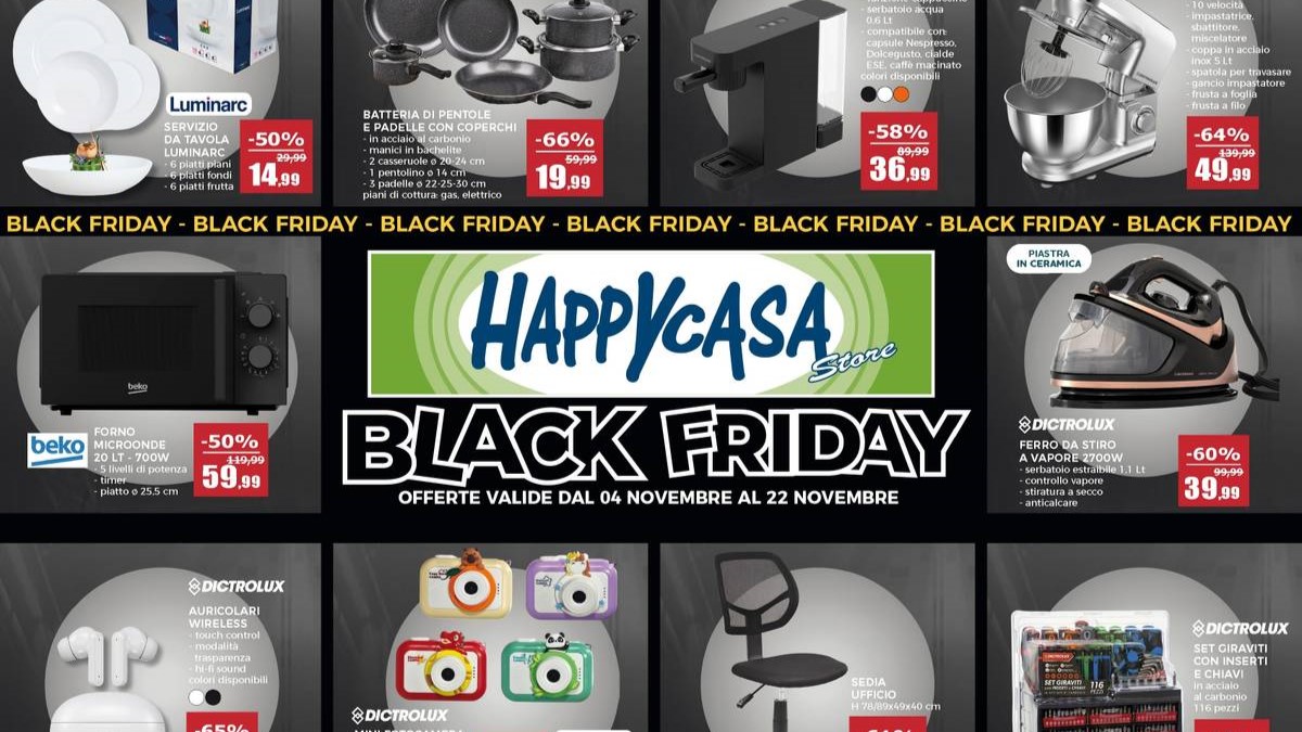 Volantino Happy Casa Black Friday dal 4 novembre 2026
