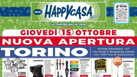 Volantino Happy Casa Nuova Apertura Torino dal 15 ottobre 2026