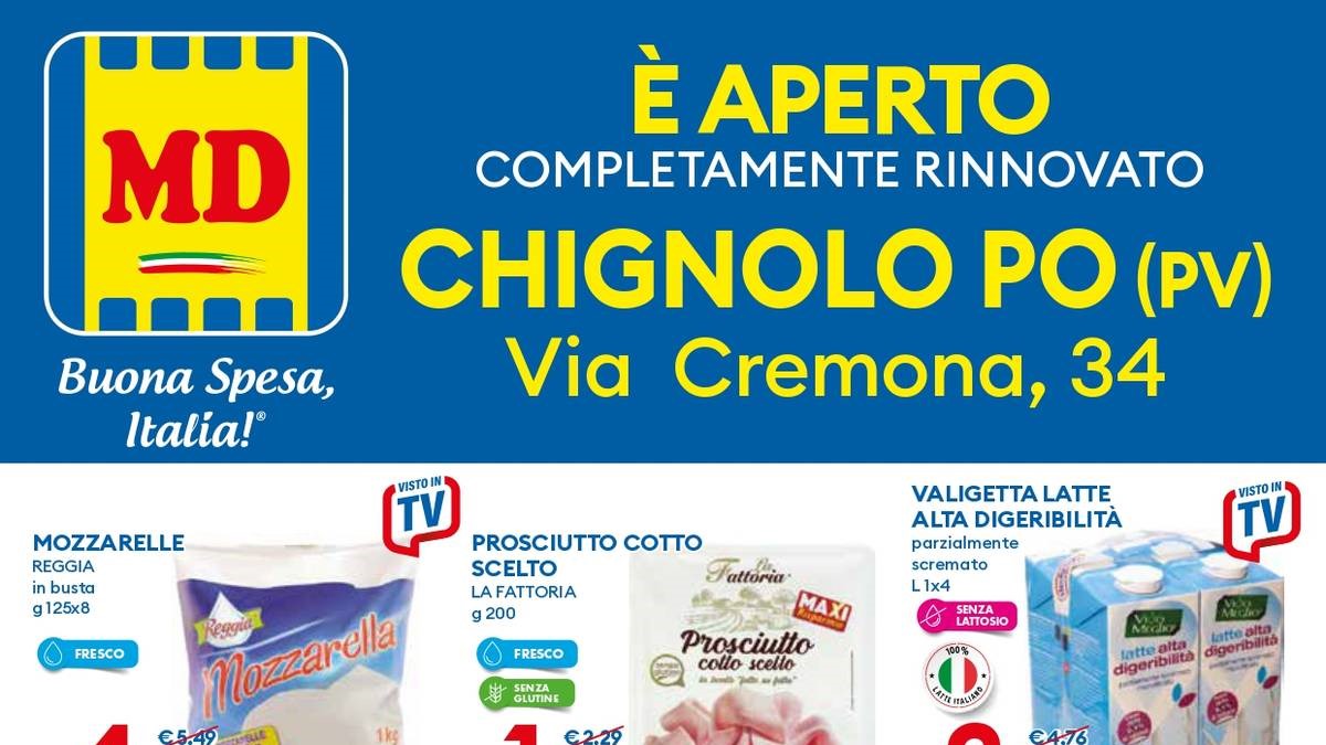 Volantino MD dal 20 ottobre 2026 riapertura a Chignolo Po