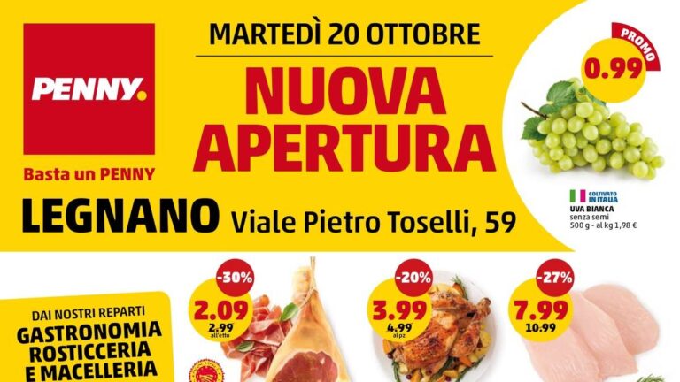 Volantino Penny Nuova apertura Legnano dal 20 ottobre 2026