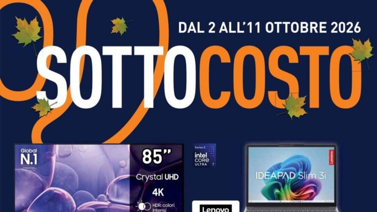 Volantino Unieuro dal 2 ottobre 2026 con Sottocosto e 23 rate